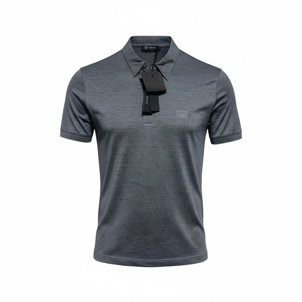 Versace Men's Charcoal Gray Polo Shirt